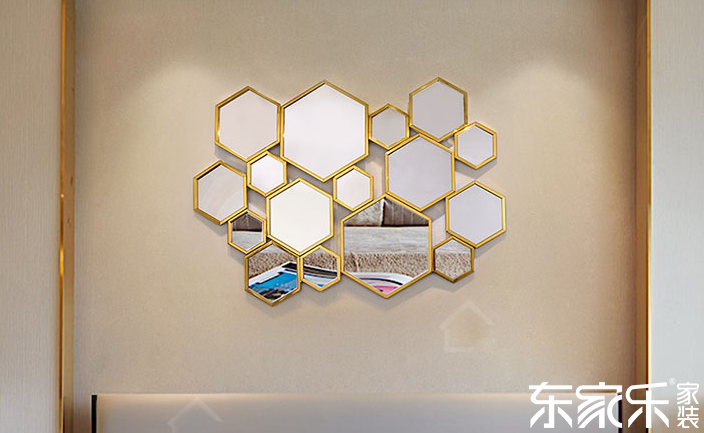 沙發背景墻鏡子裝飾